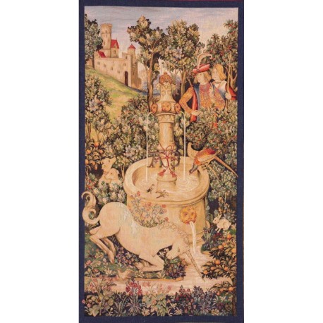 Unicorn by the fountain, Tapisserie Art de Lys