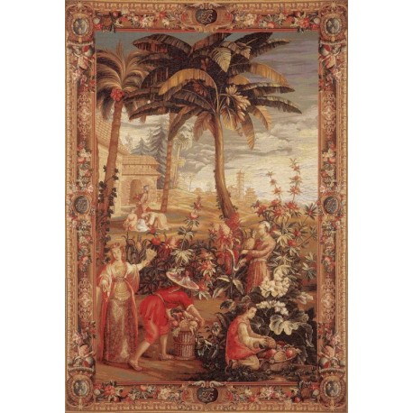 Recolte des Ananas, Tapisserie Art de Lys