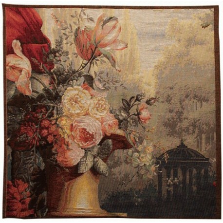 Scène Trianon et Fleurs, Tapisserie Art de Lys
