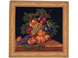 Corbeille de fruits et mésange