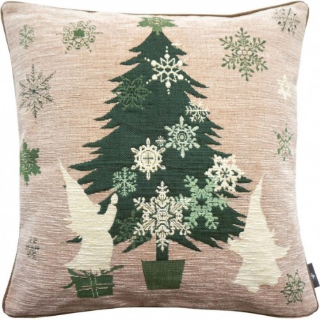 Sapin et flocons verts