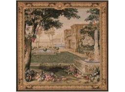 Verdure fontaine, tapisserie carré