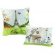 Paris fleuri, tour Eiffel, coussin