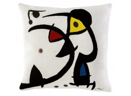 Coussin Miro - Deux personnages hantés par un oiseau