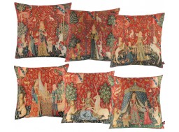 Lot 6 coussins Dame à la Licorne