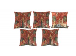 Lot de 5 coussins La Dame à la Licorne