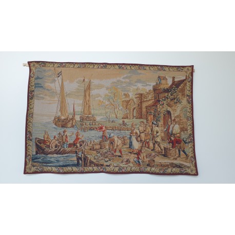 Arrivée au port - tapisserie Pansu
